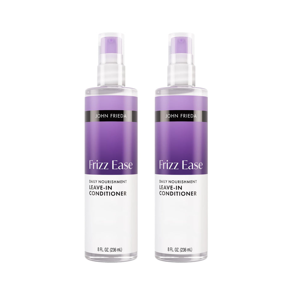 John Frieda front packaging showing the leave-in spray and benefits