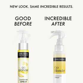 John Frieda lightening spray nozzle detail for precise application benefit