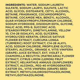 John Frieda ingredients label close-up showing ammonia free claim