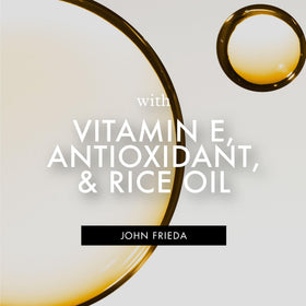 john frieda label close-up listing paraben-free vegan and heat-protection claim