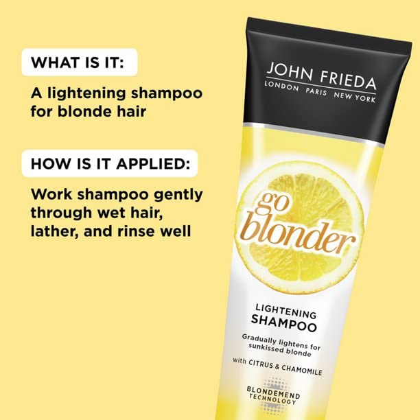 John Frieda bottle staged in shower highlighting everyday use