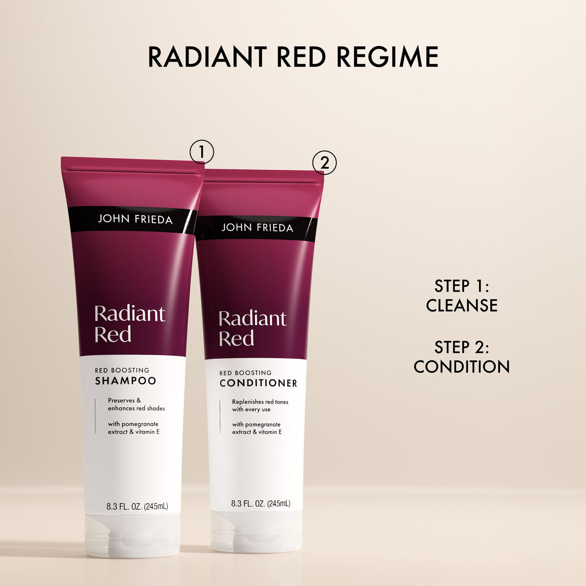 John Frieda pomegranate extract close-up highlighting natural ingredient benefit