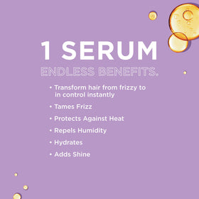 John Frieda serum texture on hand illustrating lightweight, non-greasy hydration