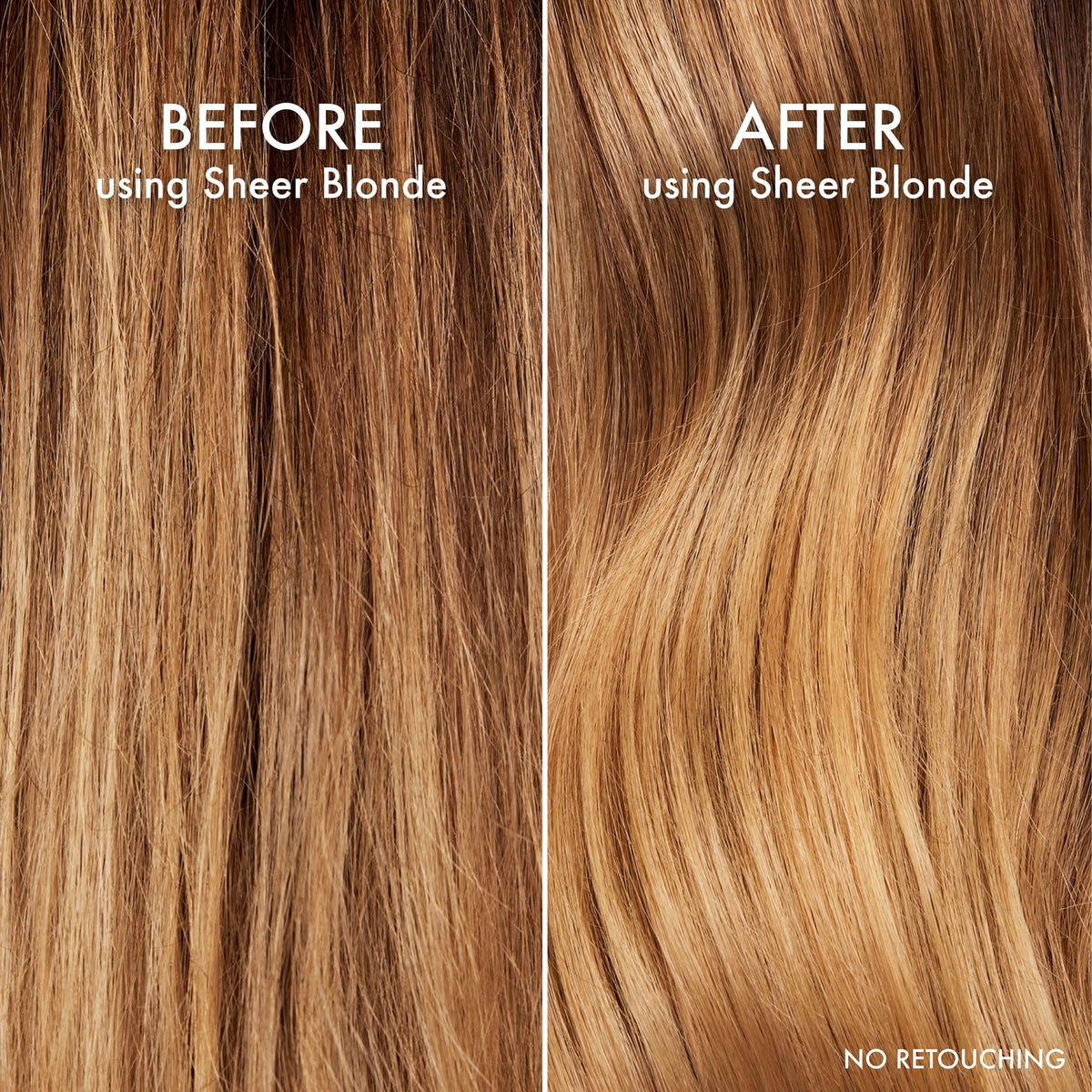 John Frieda conditioner being applied to mid-lengths for even coverage