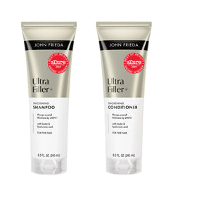 John Frieda front packaging shows set and benefits for fuller hair