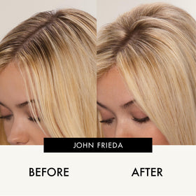 John Frieda product applied at roots showing texture and instant lift effect
