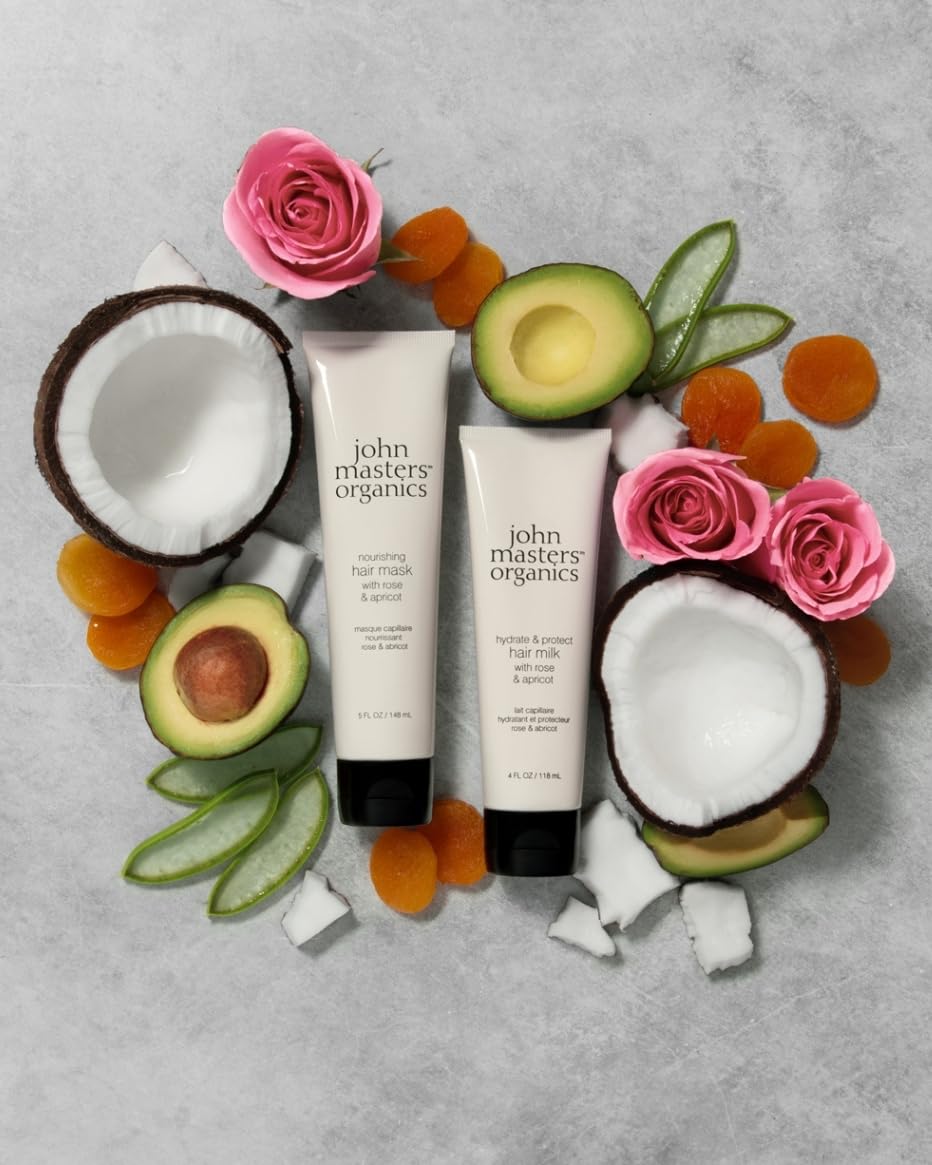 john masters organics applied to damp hair smoothing frizz benefit