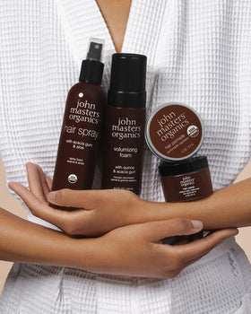 john masters organics styled hair before and after showing added texture and definition