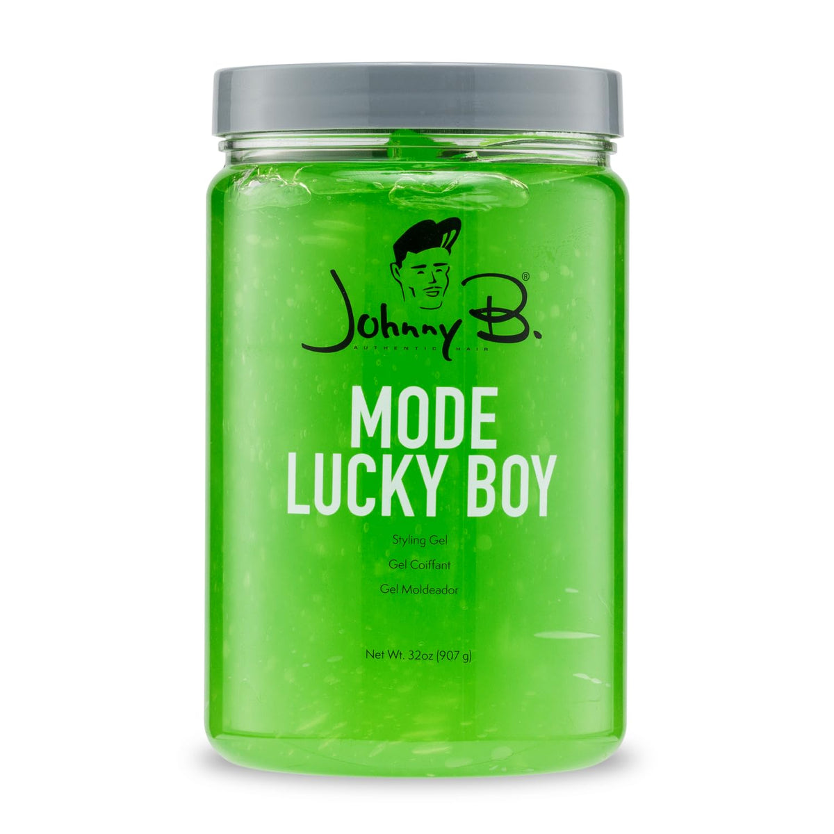 JOHNNY B. front jar showing 32 oz label and design, highlights product size