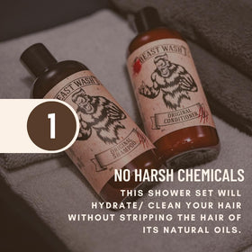 Johnny Slicks conditioner in hand demonstrating easy spreadability and softness
