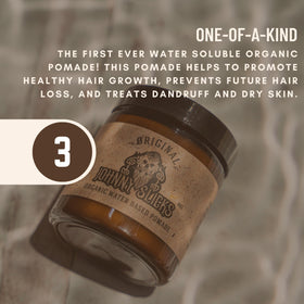 Natural ingredient arrangement with Johnny Slicks highlighting nourishing oils