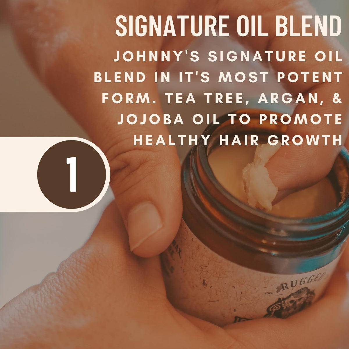 Johnny Slicks key natural ingredients close-up highlighting conditioning oils