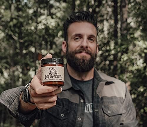 Johnny Slicks jar on bathroom counter in lifestyle setting suggesting daily grooming