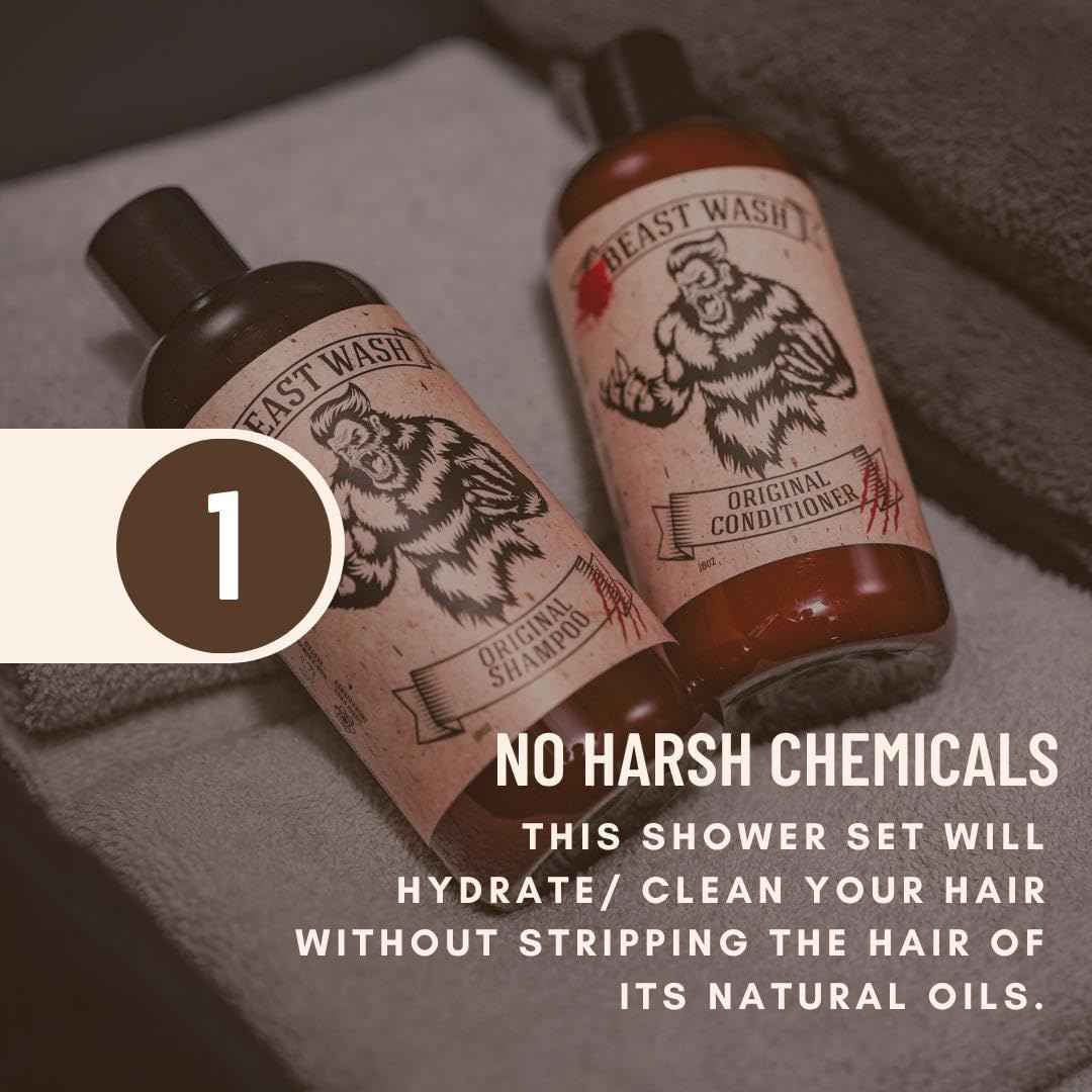 Johnny Slicks shampoo bottle in hand demonstrating travel-friendly 16 oz size benefit