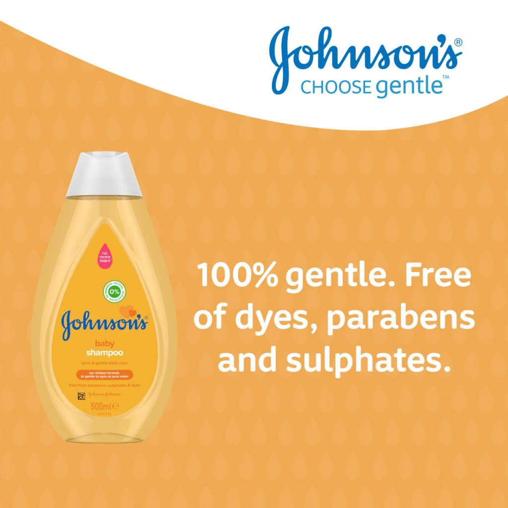 Johnson & Johnson close-up label highlighting hypoallergenic and no-tears benefit