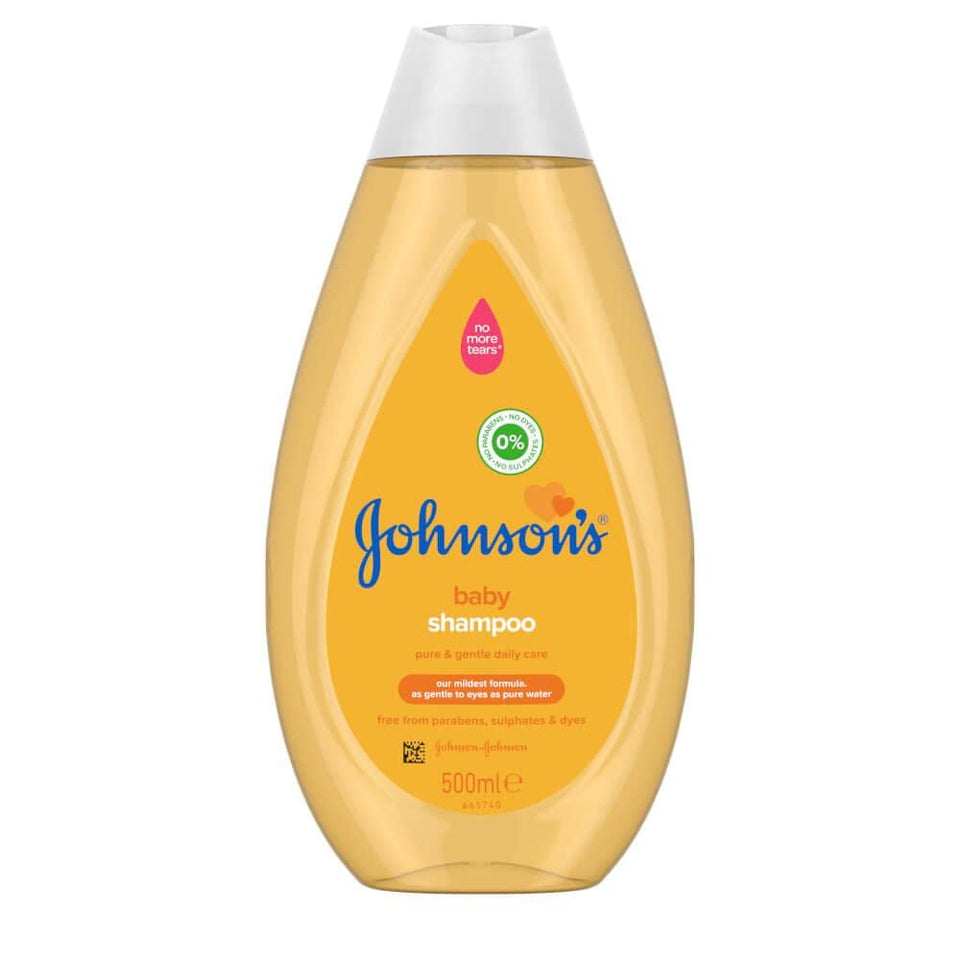 Johnson & Johnson front packaging showing bottle and clear label benefit