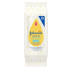 Used Johnson & Johnson wipe being disposed responsibly for hygiene