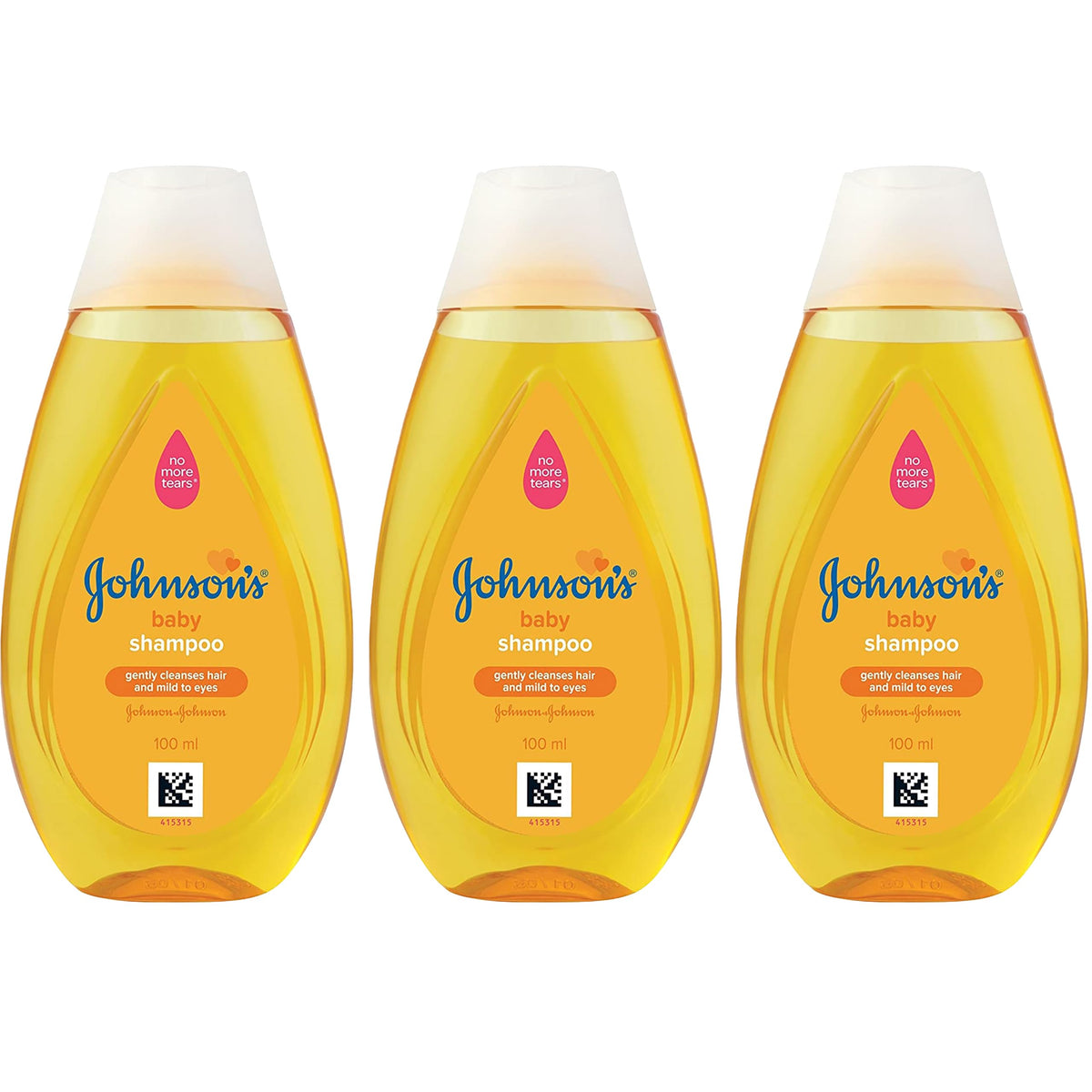 Johnson's front-facing 3-pack travel bottles showing compact, easy-packing convenience