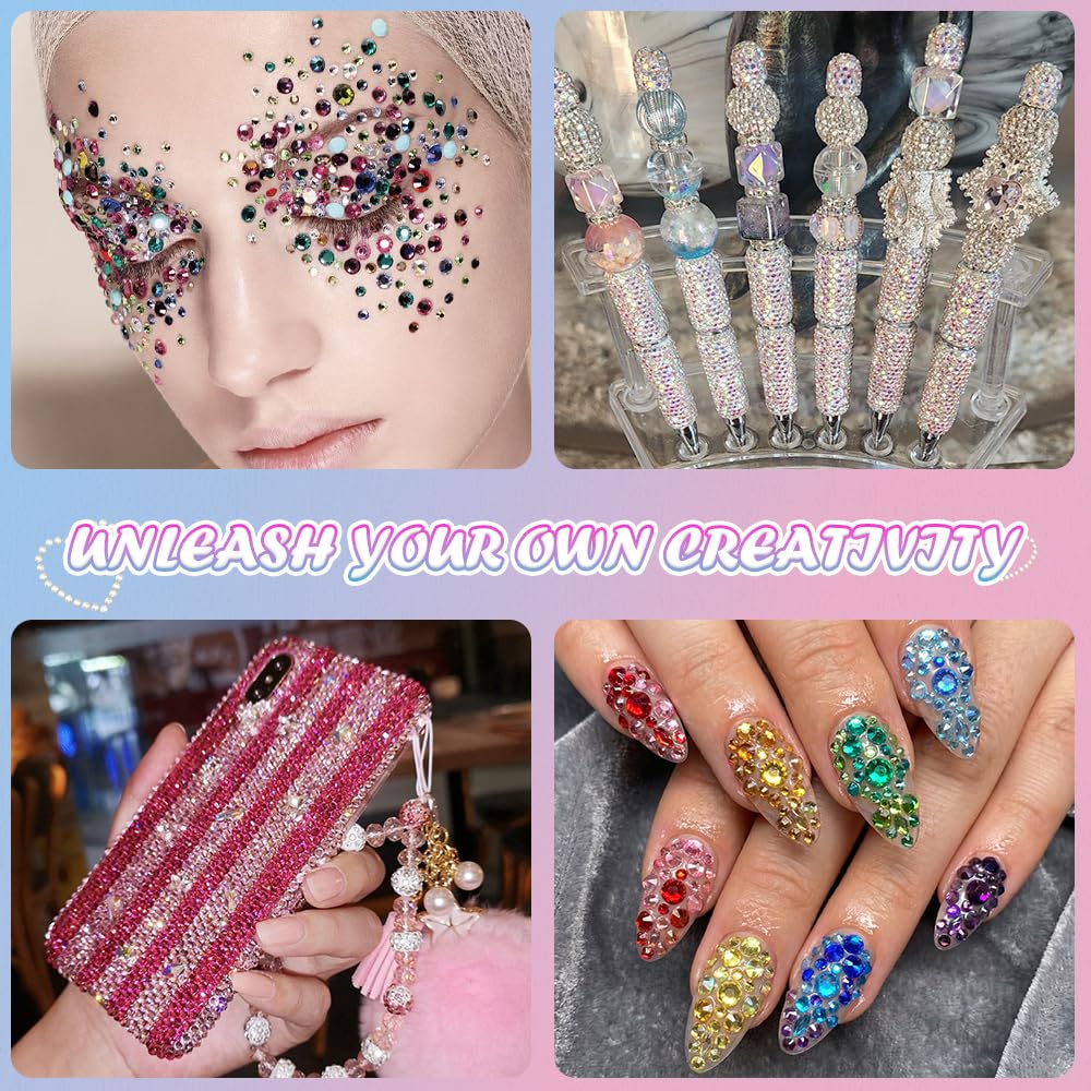 JOICEE decorated tumbler in lifestyle setting showcasing vibrant gems and finished look