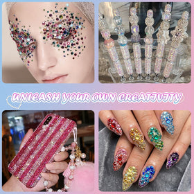 JOICEE decorated tumbler in lifestyle setting showcasing vibrant gems and finished look