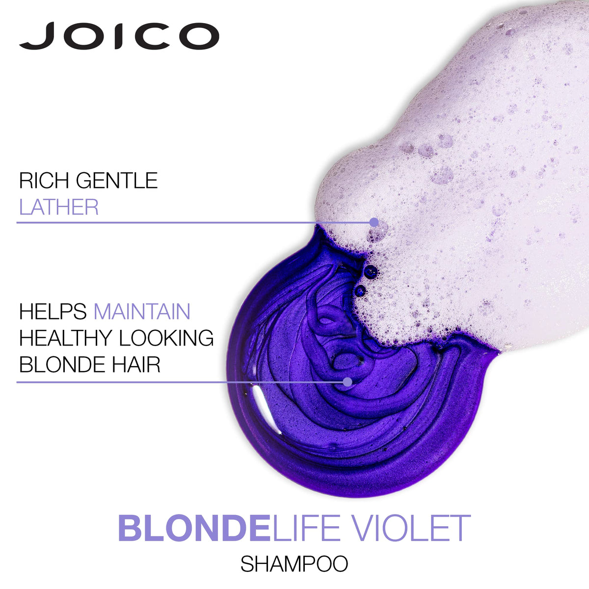 Joico Blonde Life bottle label detail highlighting violet pigments