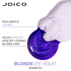 Joico Blonde Life bottle label detail highlighting violet pigments