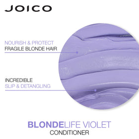 Joico Blonde Life duo in bathroom setting maintaining cool blonde