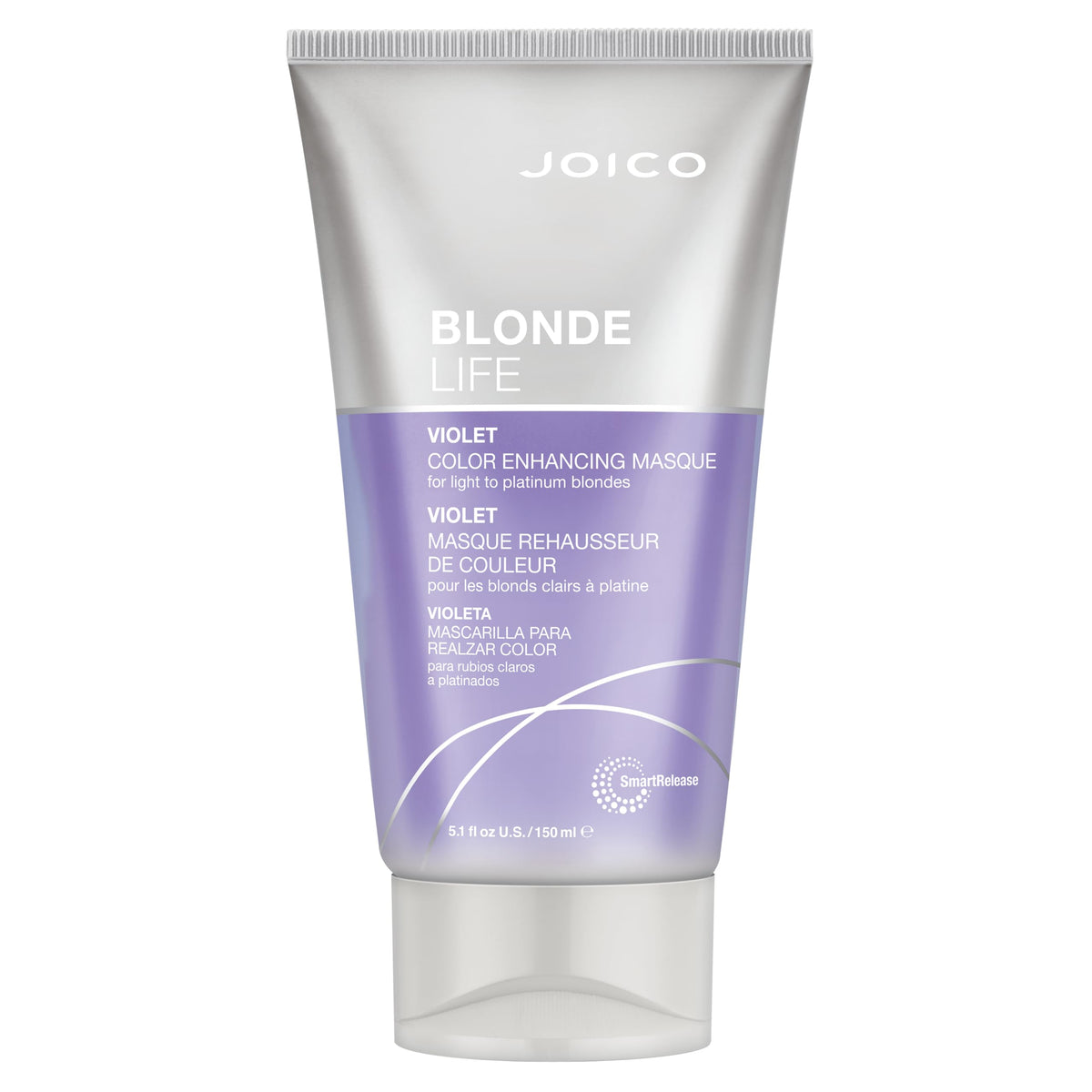 Joico jar front view showing product label and violet masque benefits