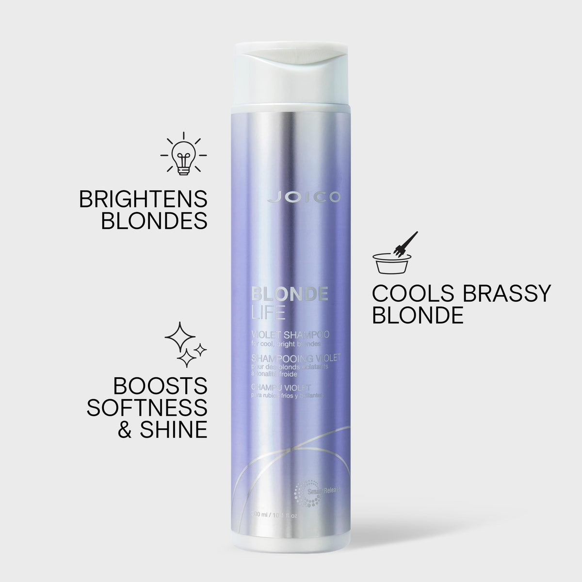 Joico violet shampoo rich lather close-up for even tone control