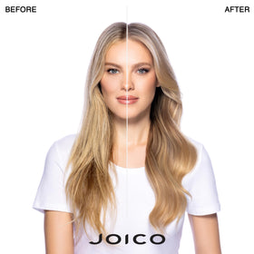 Joico shampoo pump dispensing product with visible creamy lather
