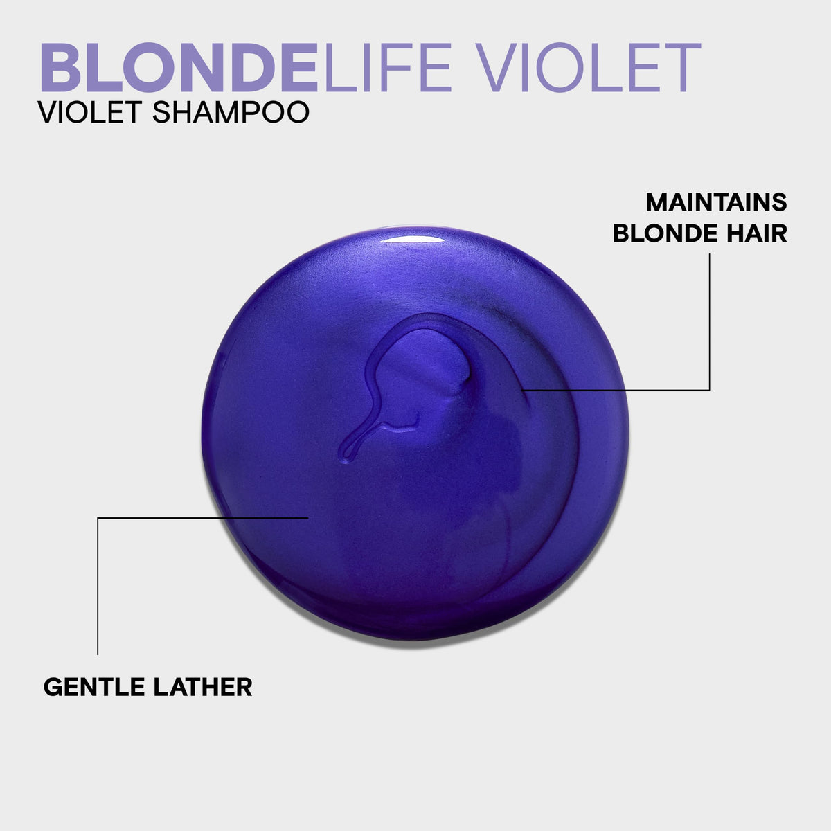 Joico close-up of creamy violet lather showing gentle cleansing and pigment