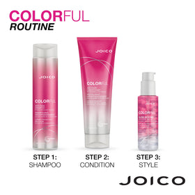 Joico bottles next to ruler showing product size and travel-friendly benefit