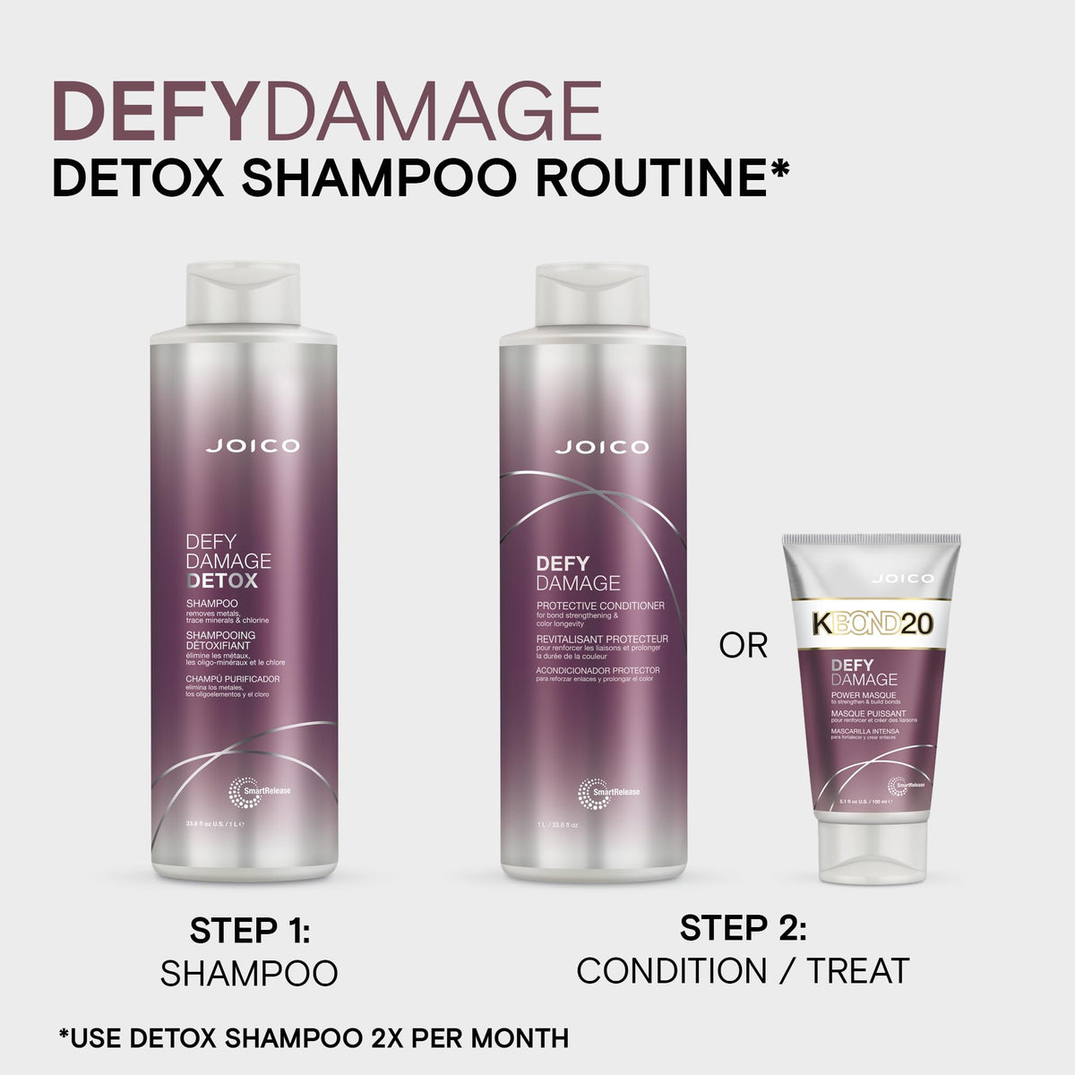 Joico bottle on bathroom shelf styled for color-care routine