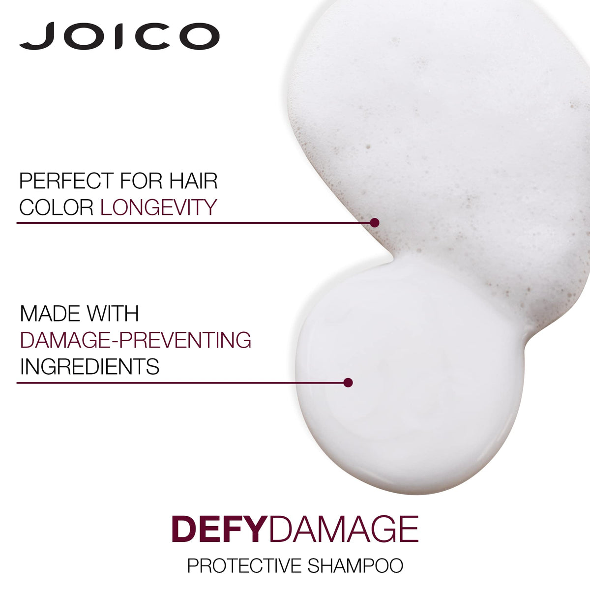 Joico before and after hair comparison showing reduced frizz benefit