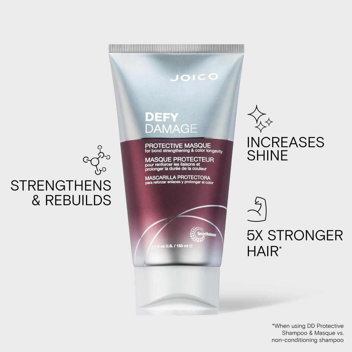 Joico applying masque to color-treated hair demonstrating strengthened bonds
