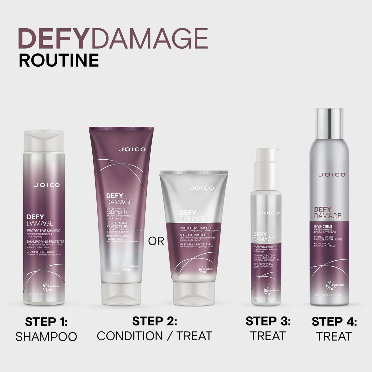 Joico masque on bathroom shelf styled to show salon-quality at home benefit