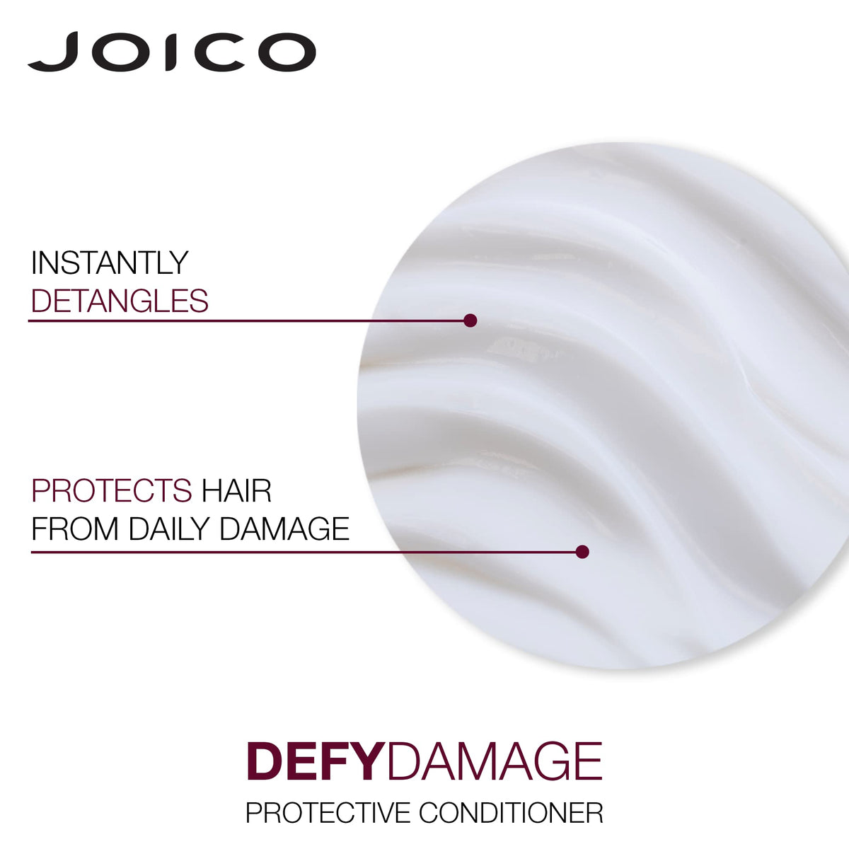 Joico bottles next to hand for scale demonstrating travel-friendly sizes