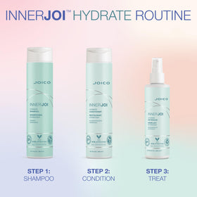 joico innerjoi in use detangling hair with comb, reduces pulling and breakage