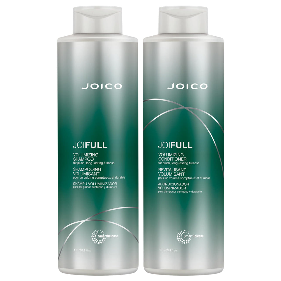 Joico front packaging showing both JoiFULL bottles and product benefit