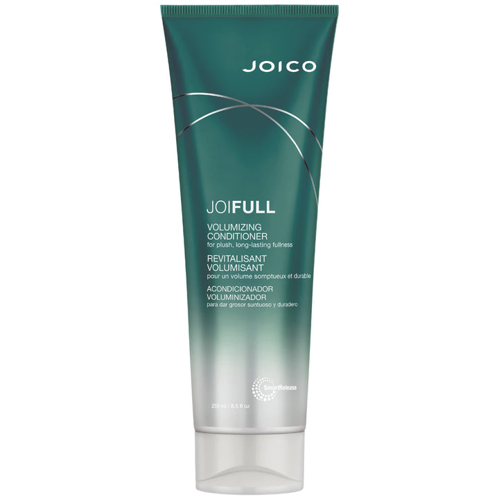 Joico JoiFULL front bottle view showing volumizing conditioner benefits