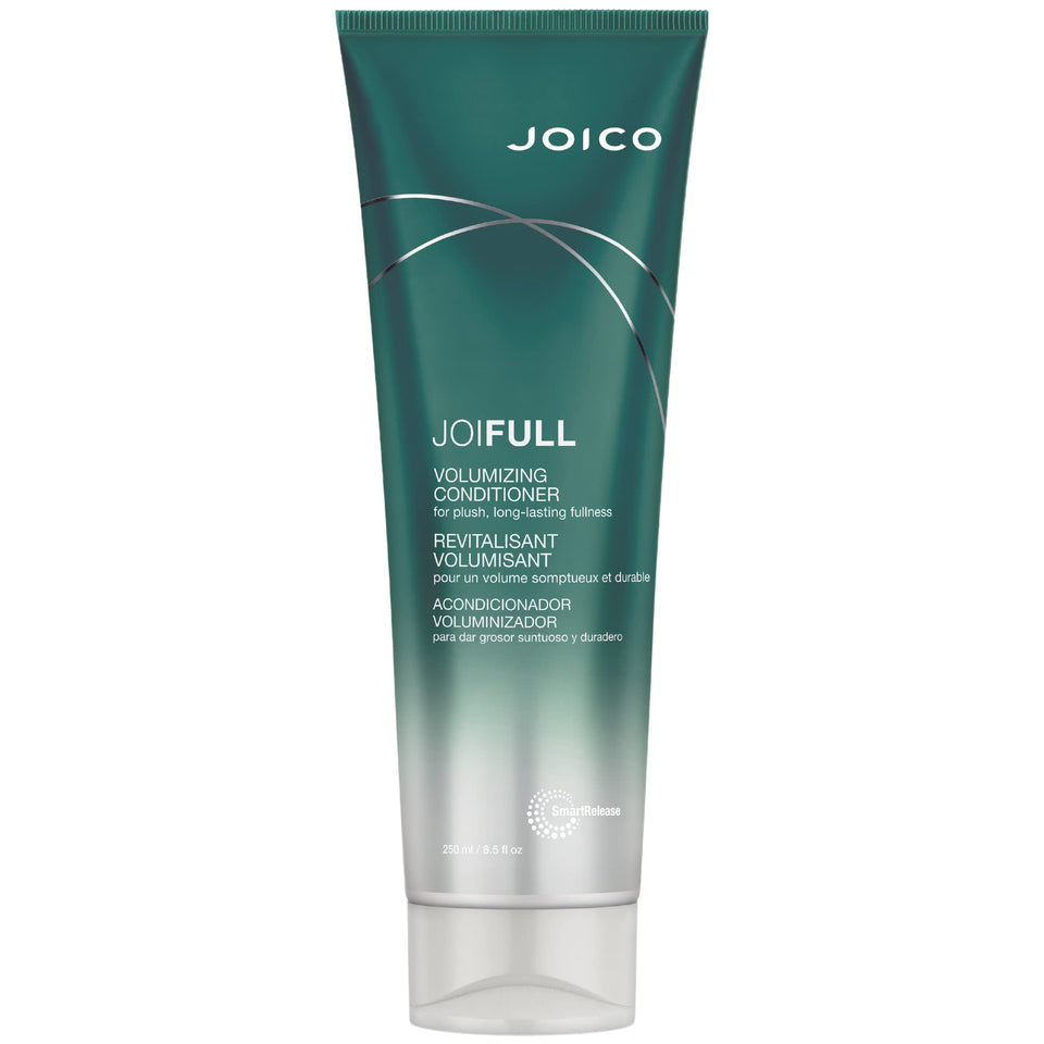 Joico JoiFULL front bottle view showing volumizing conditioner benefits