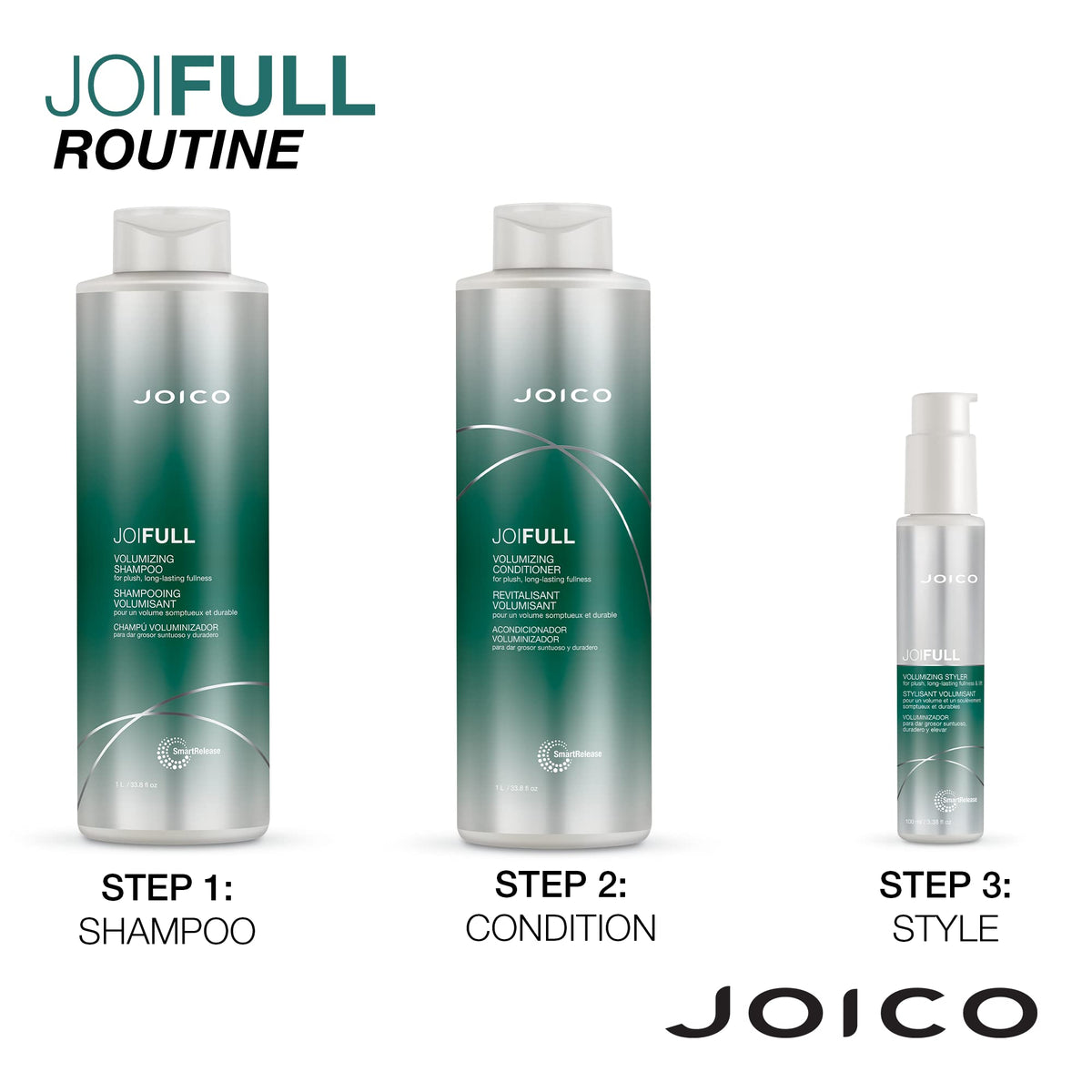 Joico duo on bathroom shelf suggesting salon performance at home