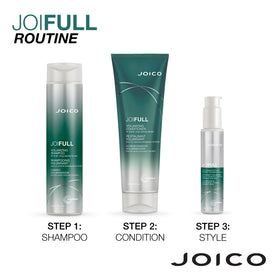 Joico JoiFULL finished blowout in lifestyle scene showing long-lasting body