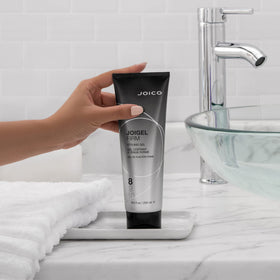 Joico JoiGel Firm used during blow-dry showing added volume and styling control