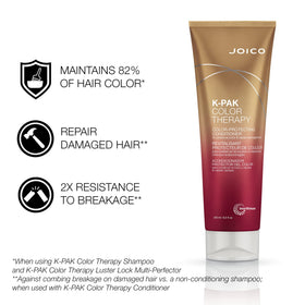 Joico K-pak label and ingredients closeup highlighting protective formula