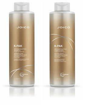 Joico K-PAK front packaging showing both 33.8 oz bottles and repair benefits