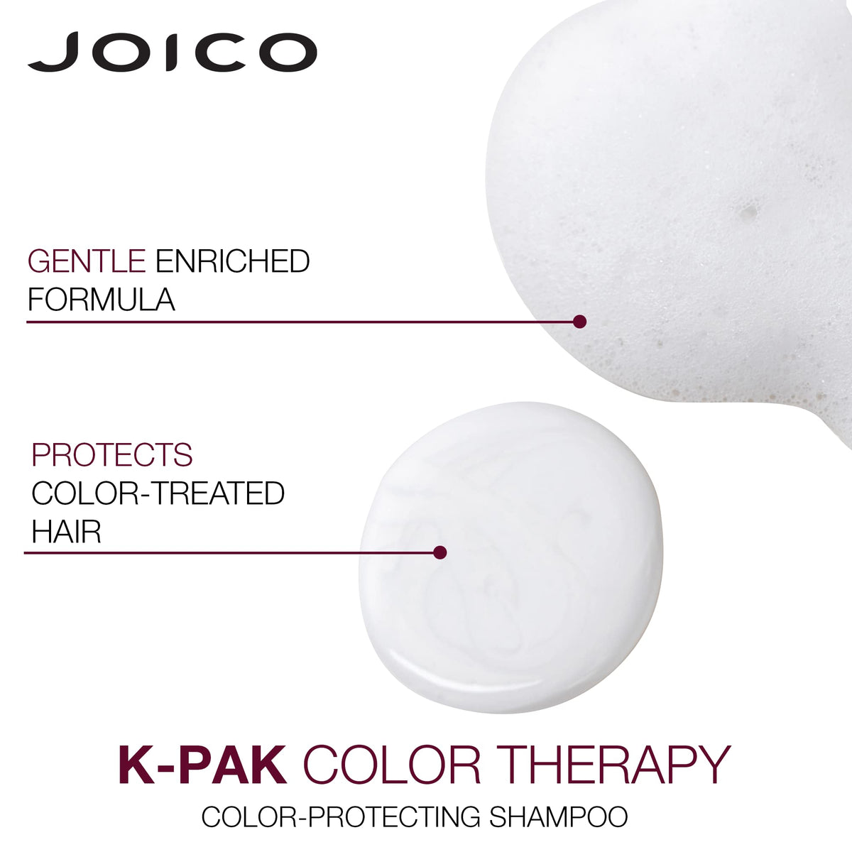 Joico K-pak bottles held in hand showing 10.1 oz size perspective