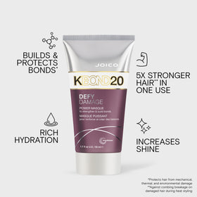Joico jar in hand showing KBOND20 size and portable treatment benefit