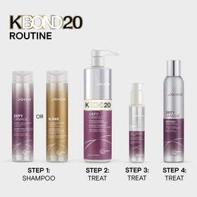 Model with styled hair after Joico KBOND20 treatment showing smoother, shinier results