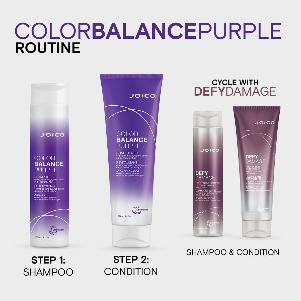 Joico bottle on bathroom shelf conveying salon-quality maintenance benefits